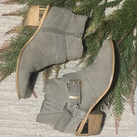 ALDO | Studded Suede Leather Western Booties - Picture 2 of 5